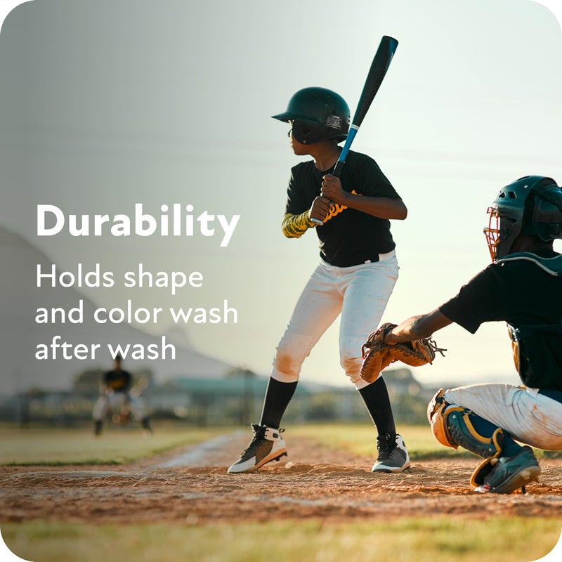 Sof Sole Baseball/Softball Over-the-Calf Team Athletic Performance Socks (2 Pair), Small, Black - Image 2